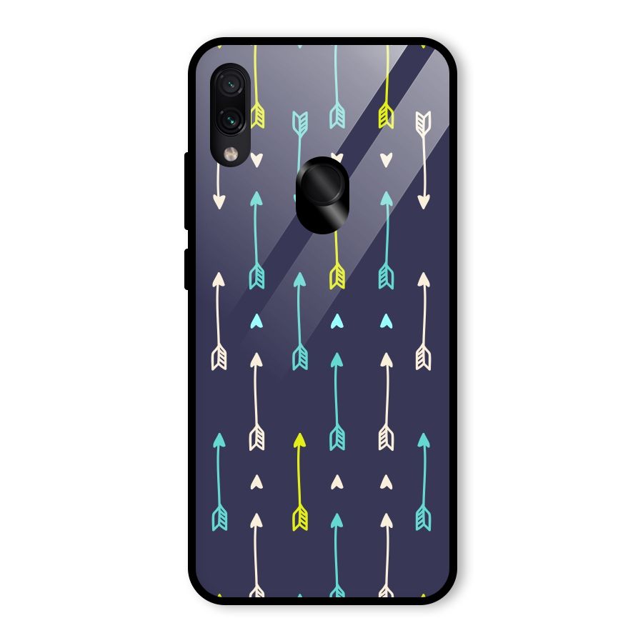 Boho Arrow Pattern Glass Back Case for Redmi Note 7