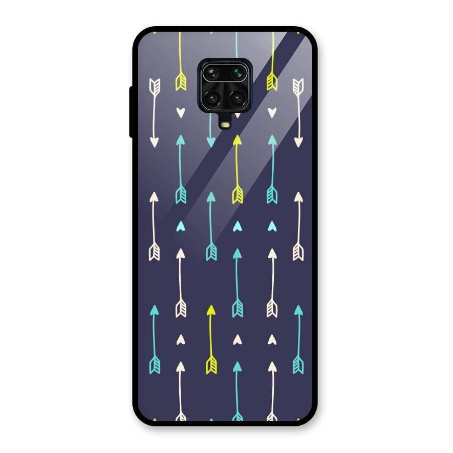 Boho Arrow Pattern Glass Back Case for Redmi Note 9 Pro