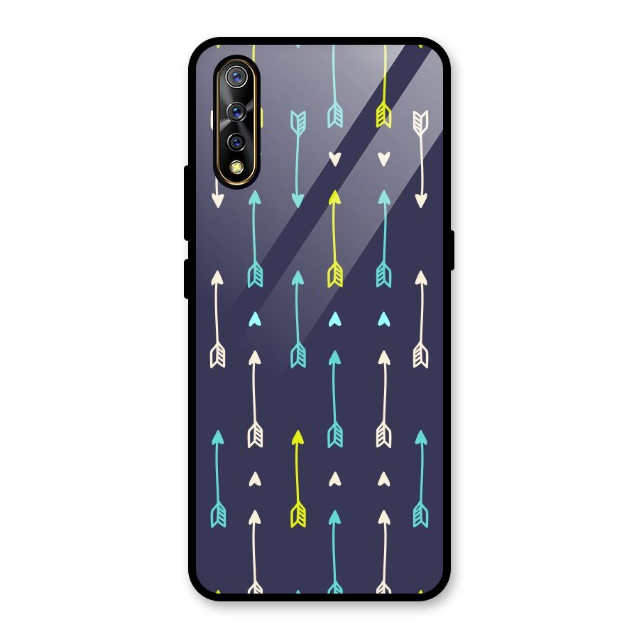 Boho Arrow Pattern Glass Back Case for Vivo S1