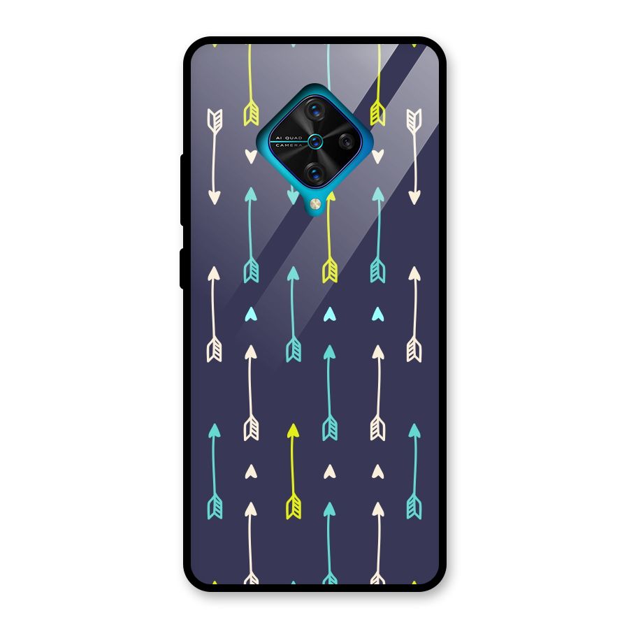 Boho Arrow Pattern Glass Back Case for Vivo S1 Pro