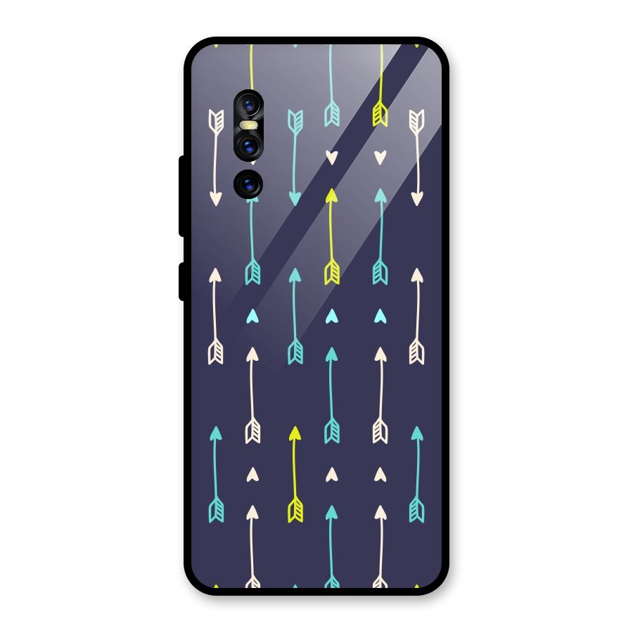 Boho Arrow Pattern Glass Back Case for Vivo V15 Pro
