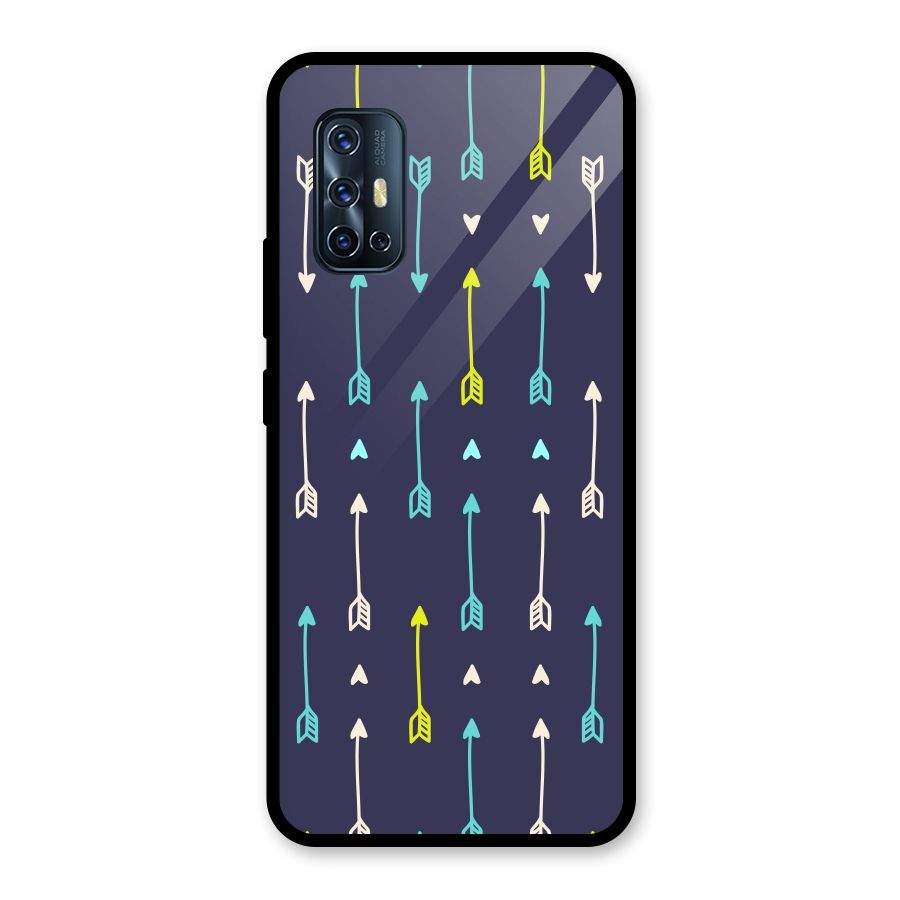 Boho Arrow Pattern Glass Back Case for Vivo V17
