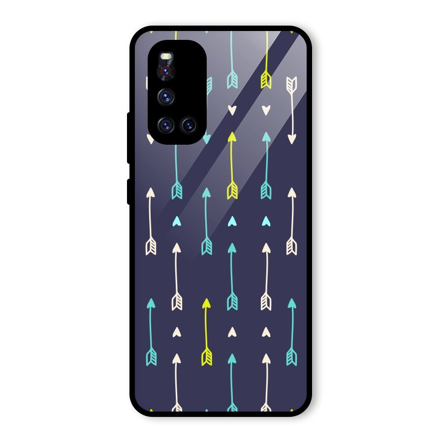 Boho Arrow Pattern Glass Back Case for Vivo V19