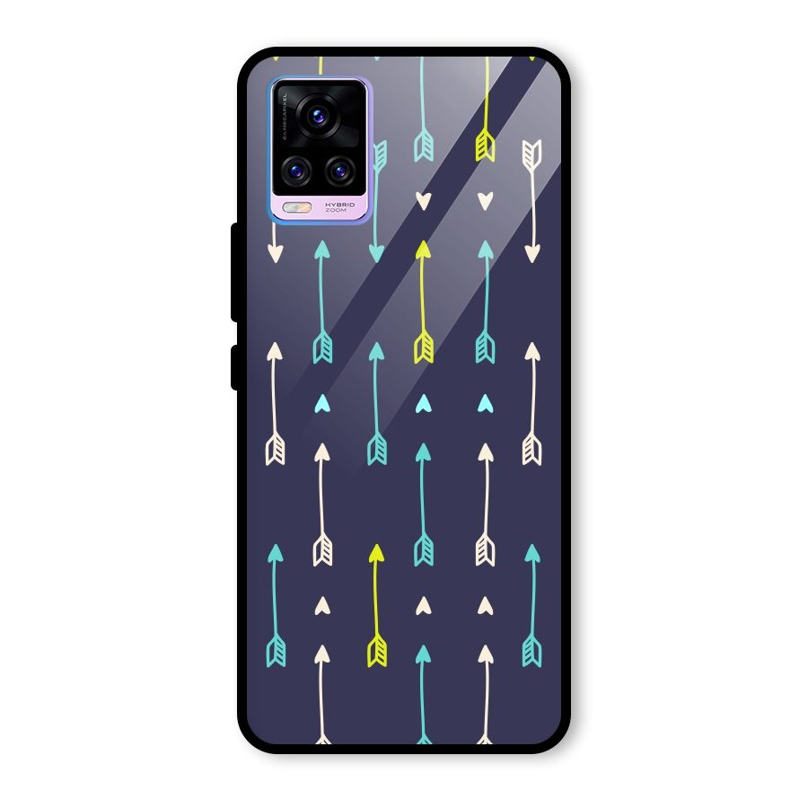Boho Arrow Pattern Glass Back Case for Vivo V20 Pro