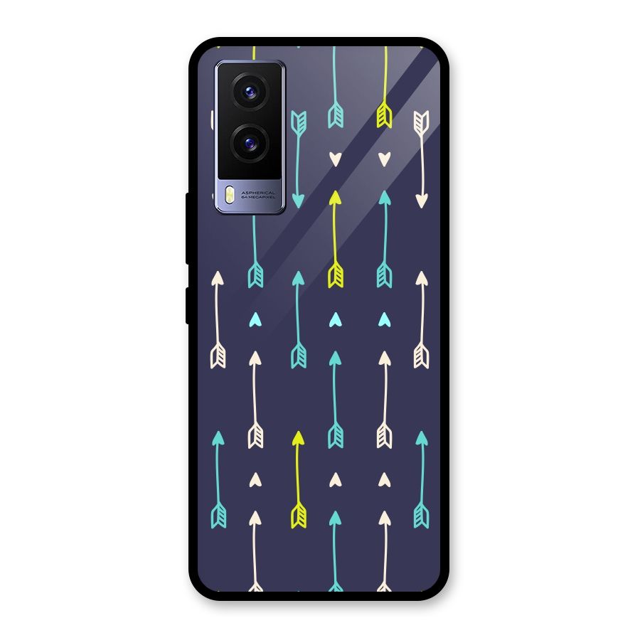 Boho Arrow Pattern Glass Back Case for Vivo V21e 5G