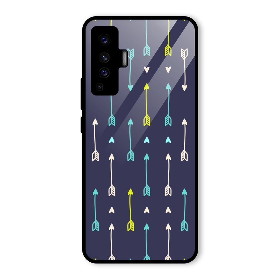 Boho Arrow Pattern Glass Back Case for Vivo X50