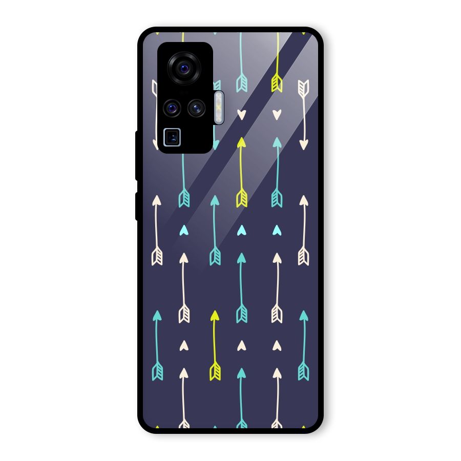 Boho Arrow Pattern Glass Back Case for Vivo X50 Pro