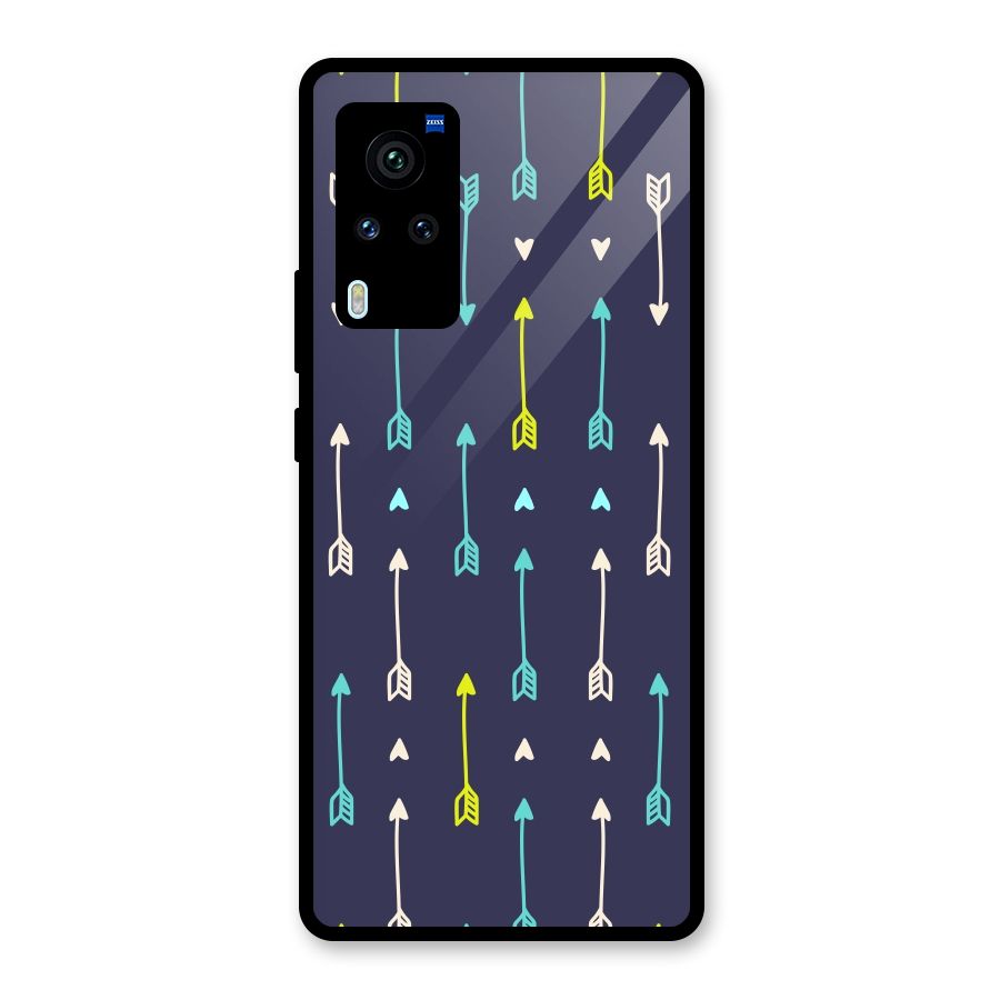 Boho Arrow Pattern Glass Back Case for Vivo X60 Pro