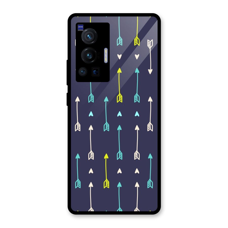 Boho Arrow Pattern Glass Back Case for Vivo X70 Pro