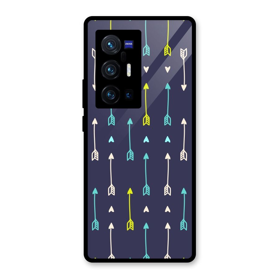 Boho Arrow Pattern Glass Back Case for Vivo X70 Pro Plus