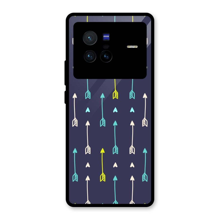 Boho Arrow Pattern Glass Back Case for Vivo X80