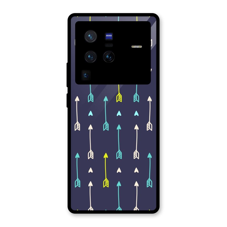 Boho Arrow Pattern Glass Back Case for Vivo X80 Pro
