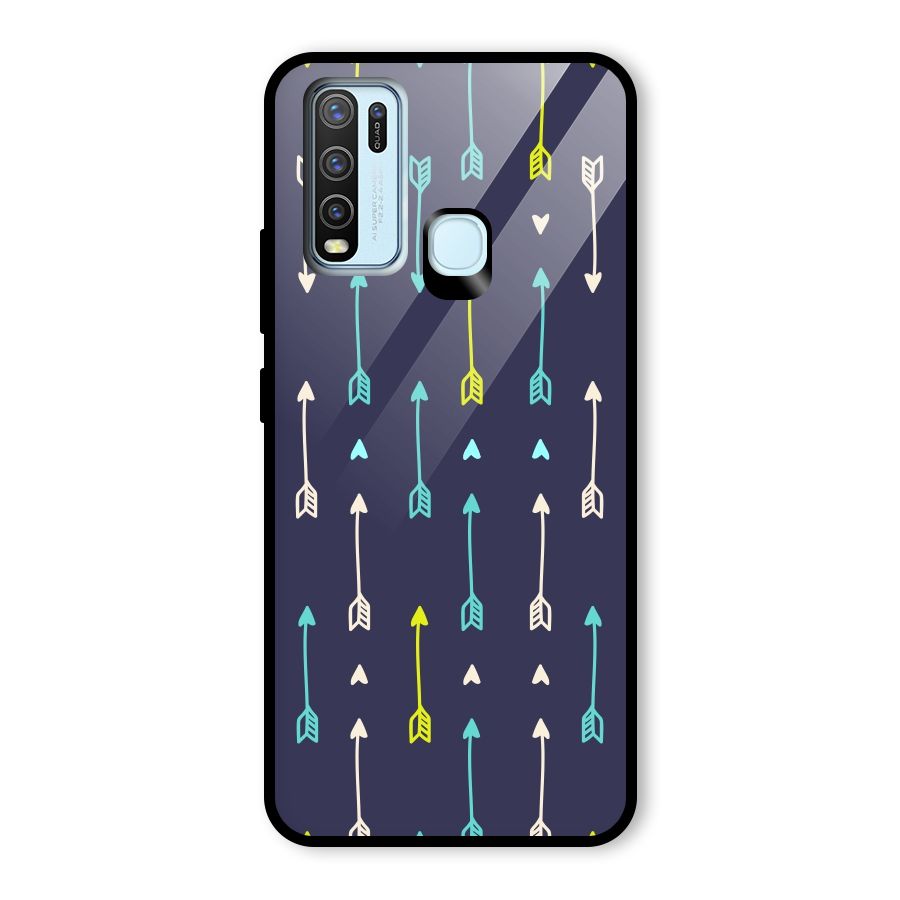 Boho Arrow Pattern Glass Back Case for Vivo Y50