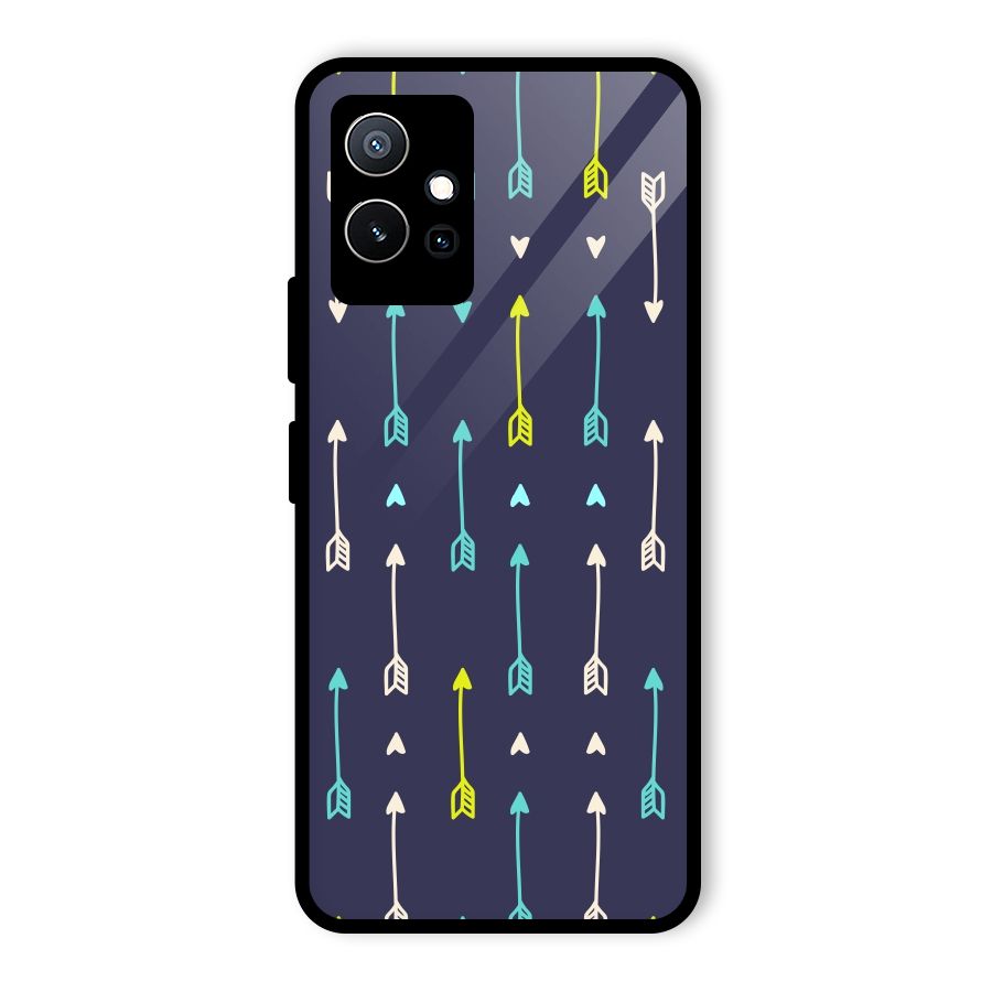 Boho Arrow Pattern Glass Back Case for Vivo Y75 5G