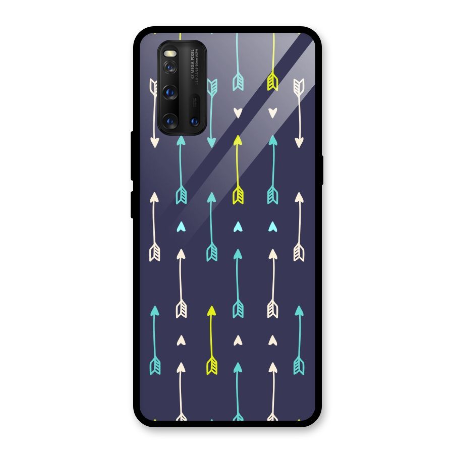 Boho Arrow Pattern Glass Back Case for Vivo iQOO 3
