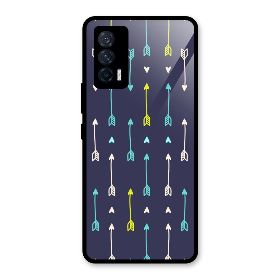 Boho Arrow Pattern Glass Back Case for Vivo iQOO 7 5G