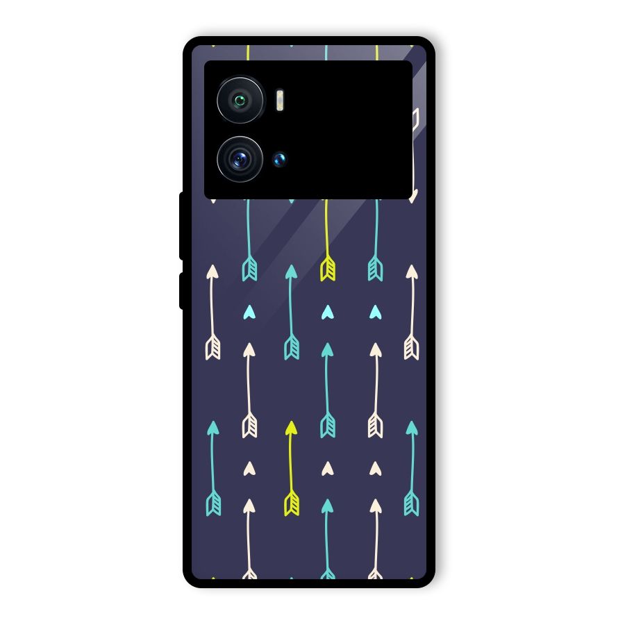 Boho Arrow Pattern Glass Back Case for Vivo iQOO 9 Pro