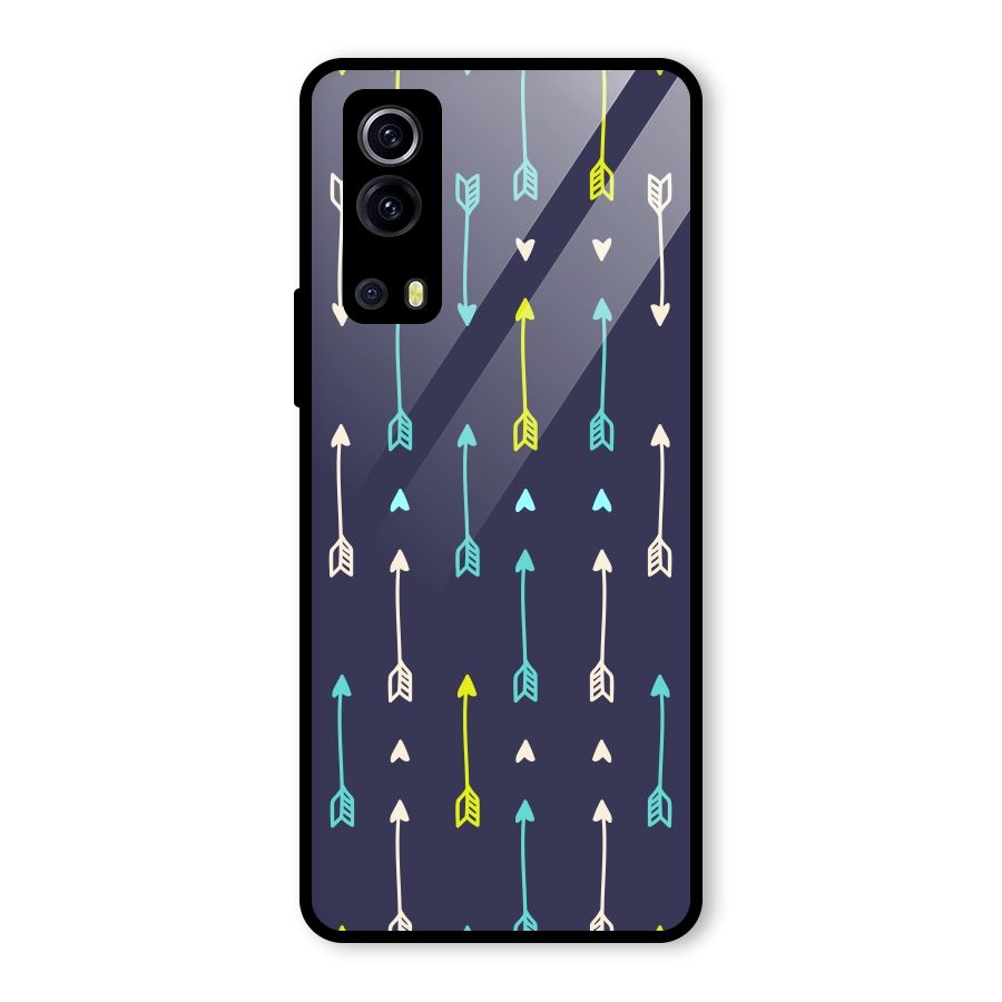 Boho Arrow Pattern Glass Back Case for Vivo iQOO Z3