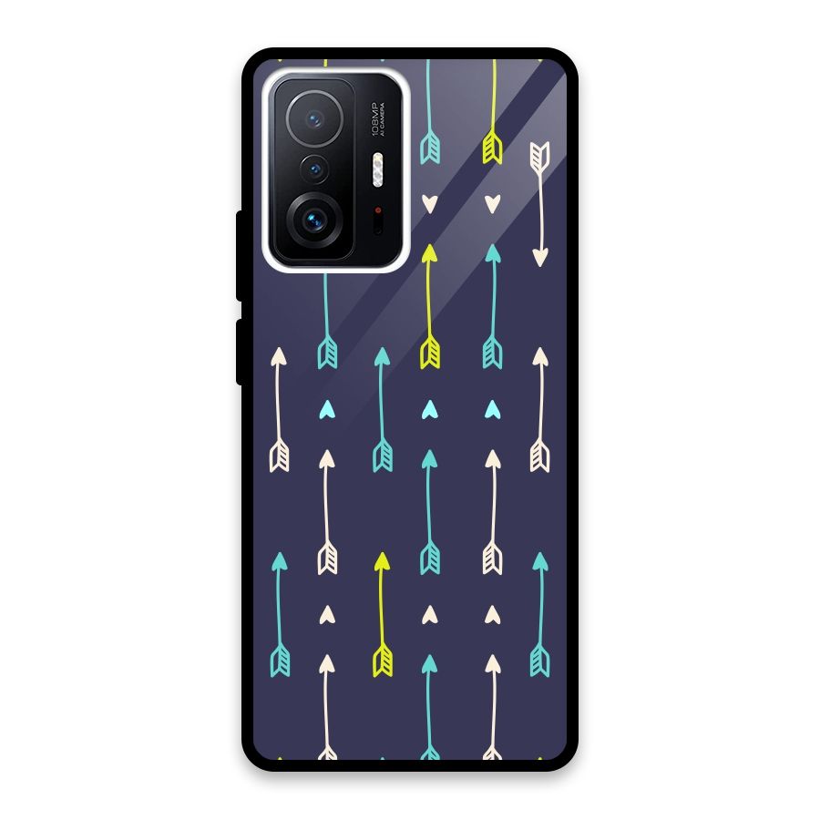 Boho Arrow Pattern Glass Back Case for Xiaomi 11T Pro