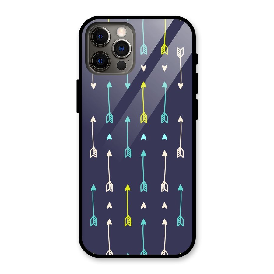 Boho Arrow Pattern Glass Back Case for iPhone 12 Pro