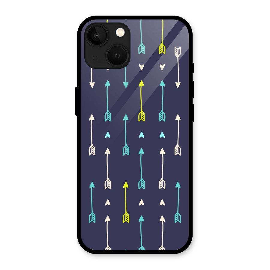 Boho Arrow Pattern Glass Back Case for iPhone 13