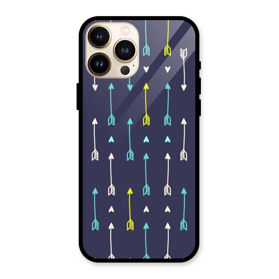 Boho Arrow Pattern Glass Back Case for iPhone 13 Pro Max