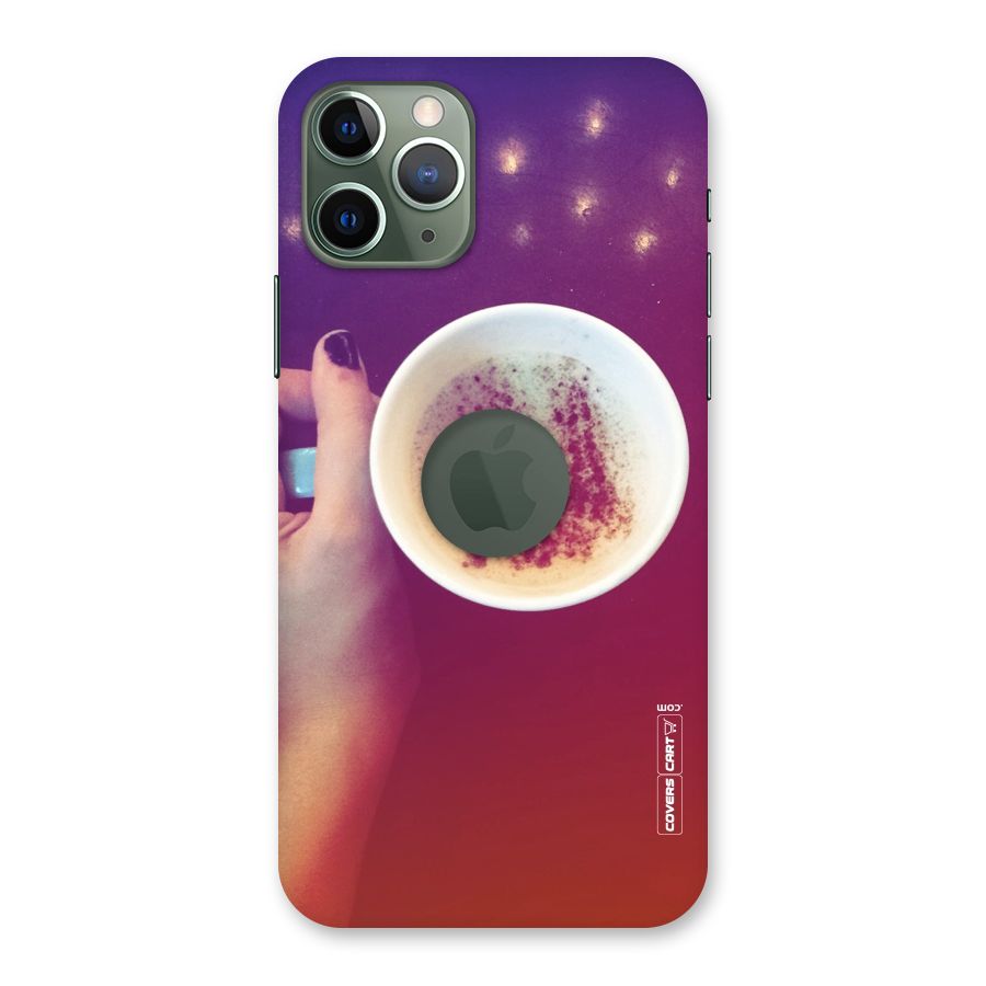 Bokeh Coffee Mug Back Case for iPhone 11 Pro Logo  Cut