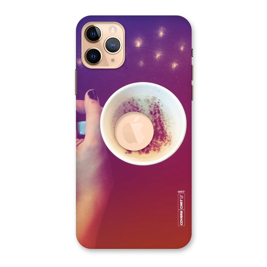 Bokeh Coffee Mug Back Case for iPhone 11 Pro Max Logo Cut