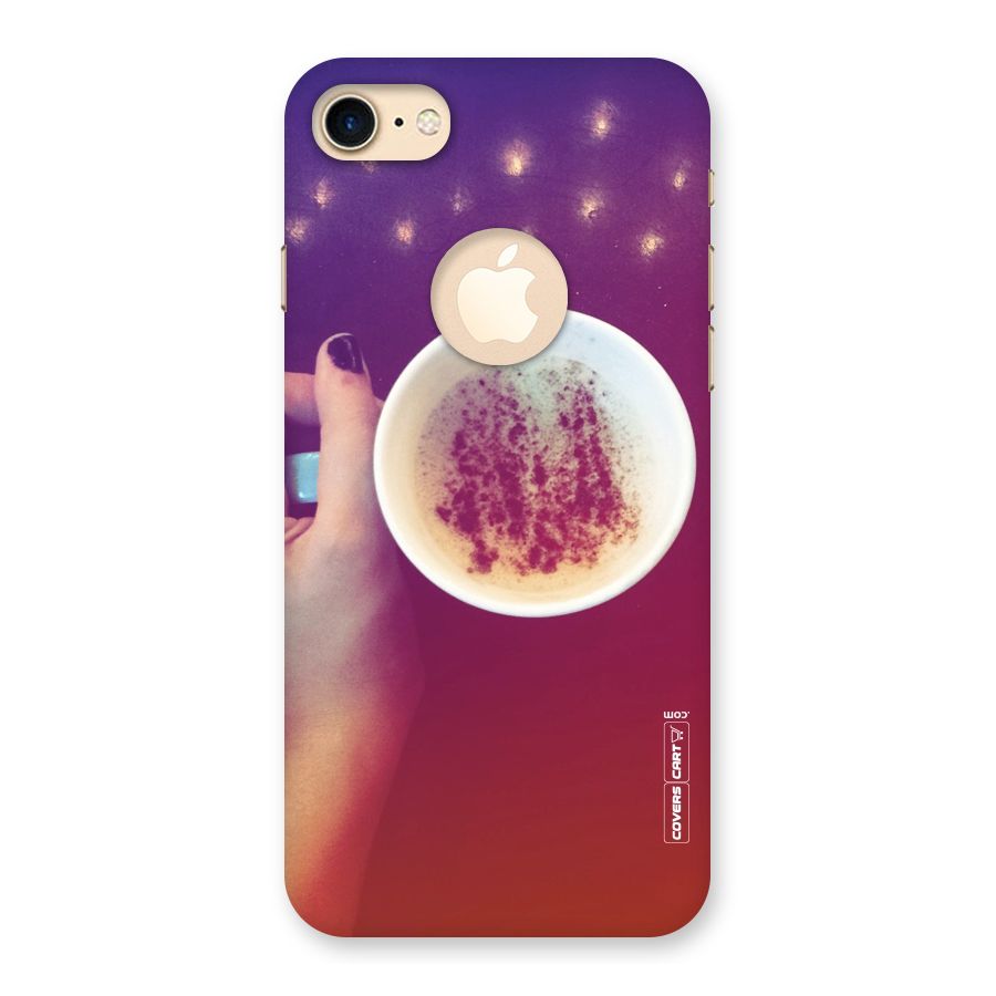 Bokeh Coffee Mug Back Case for iPhone 7 Logo Cut