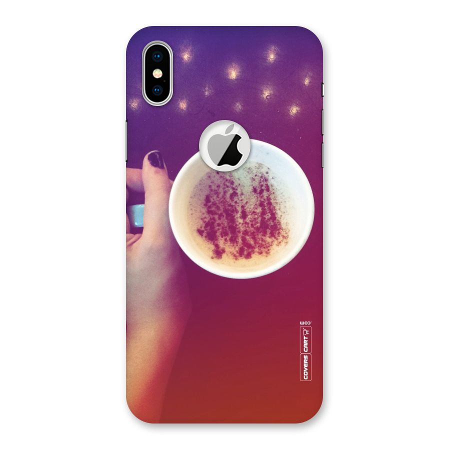Bokeh Coffee Mug Back Case for iPhone XS Logo Cut