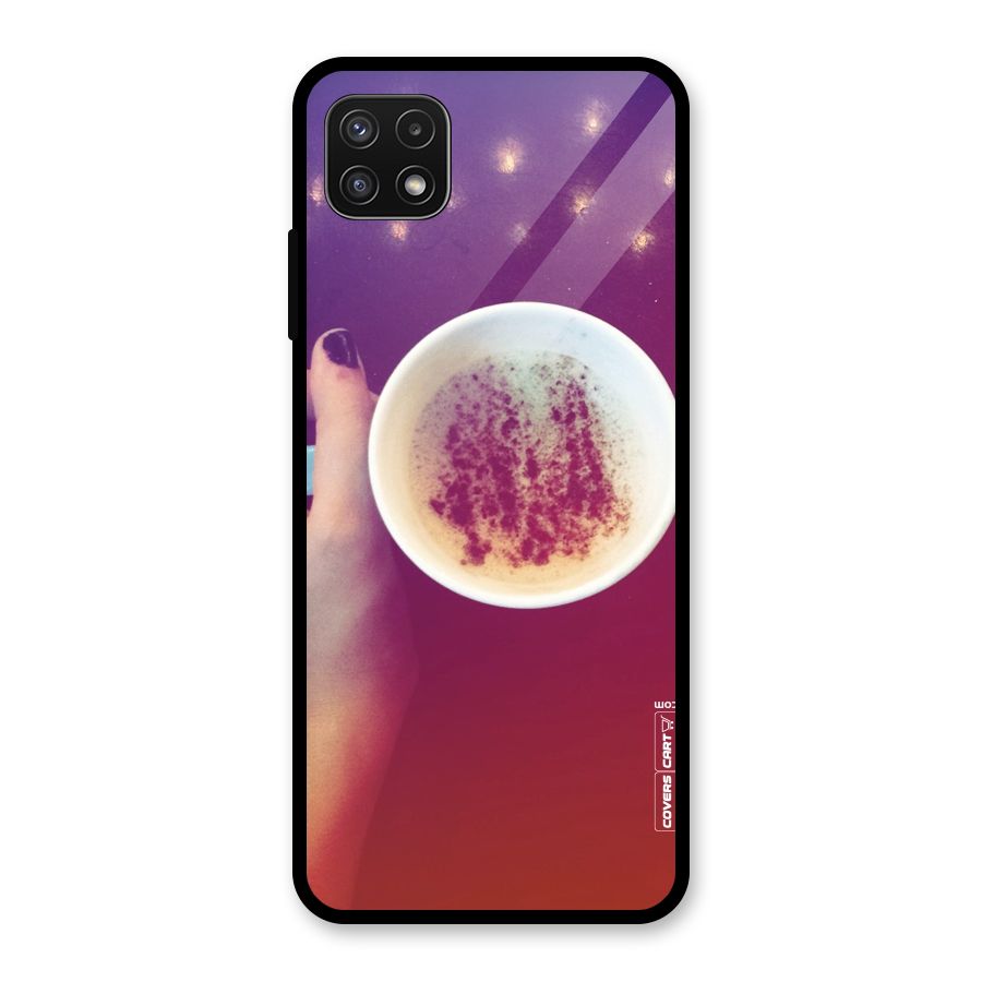 Bokeh Coffee Mug Glass Back Case for Galaxy A22 5G