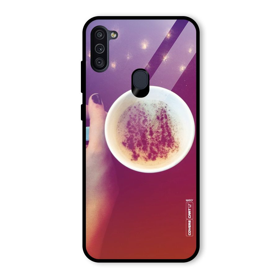 Bokeh Coffee Mug Glass Back Case for Galaxy M11