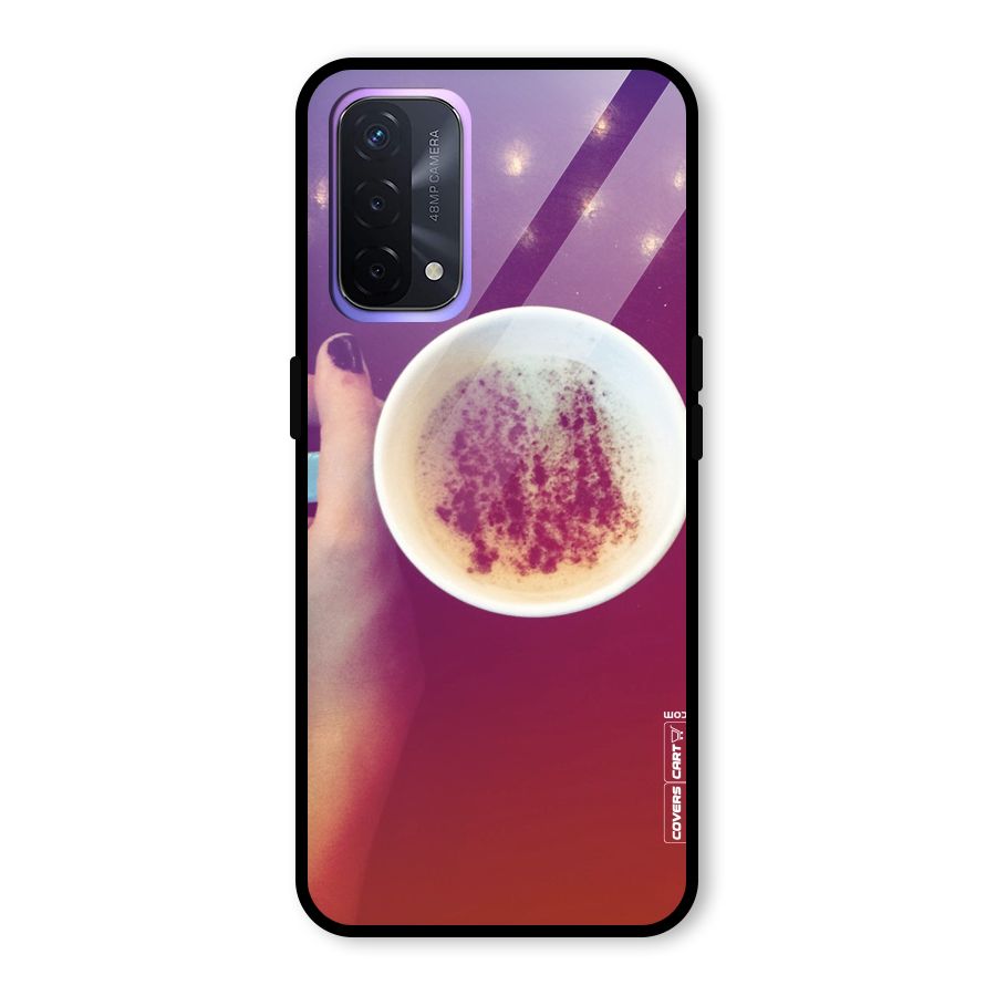 Bokeh Coffee Mug Glass Back Case for Oppo A74 5G
