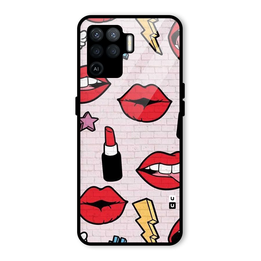 Bold Red Glass Back Case for Oppo F19 Pro