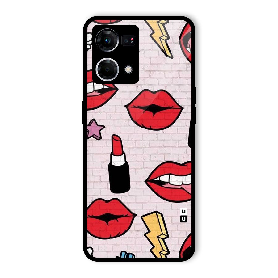 Bold Red Glass Back Case for Oppo F21 Pro 4G