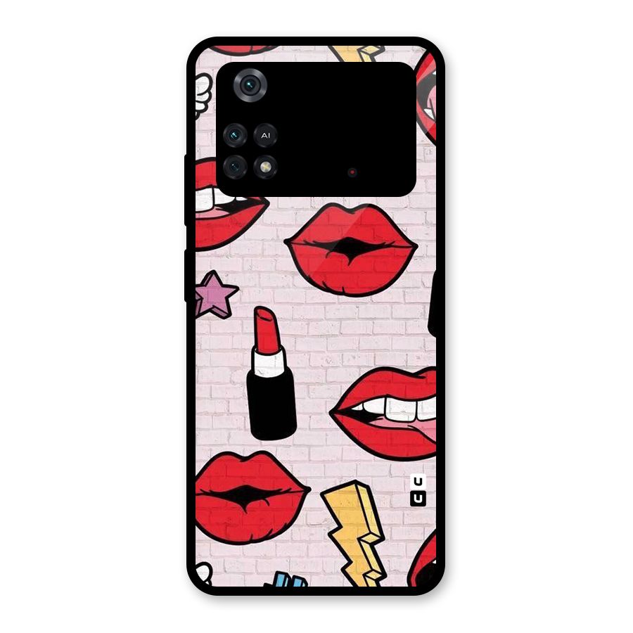 Bold Red Glass Back Case for Poco M4 Pro 4G