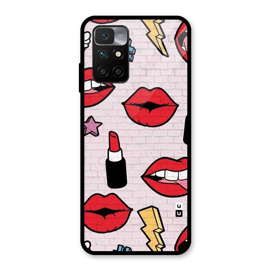 Bold Red Glass Back Case for Redmi 10 Prime