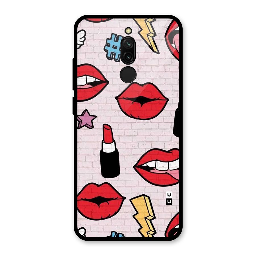 Bold Red Glass Back Case for Redmi 8