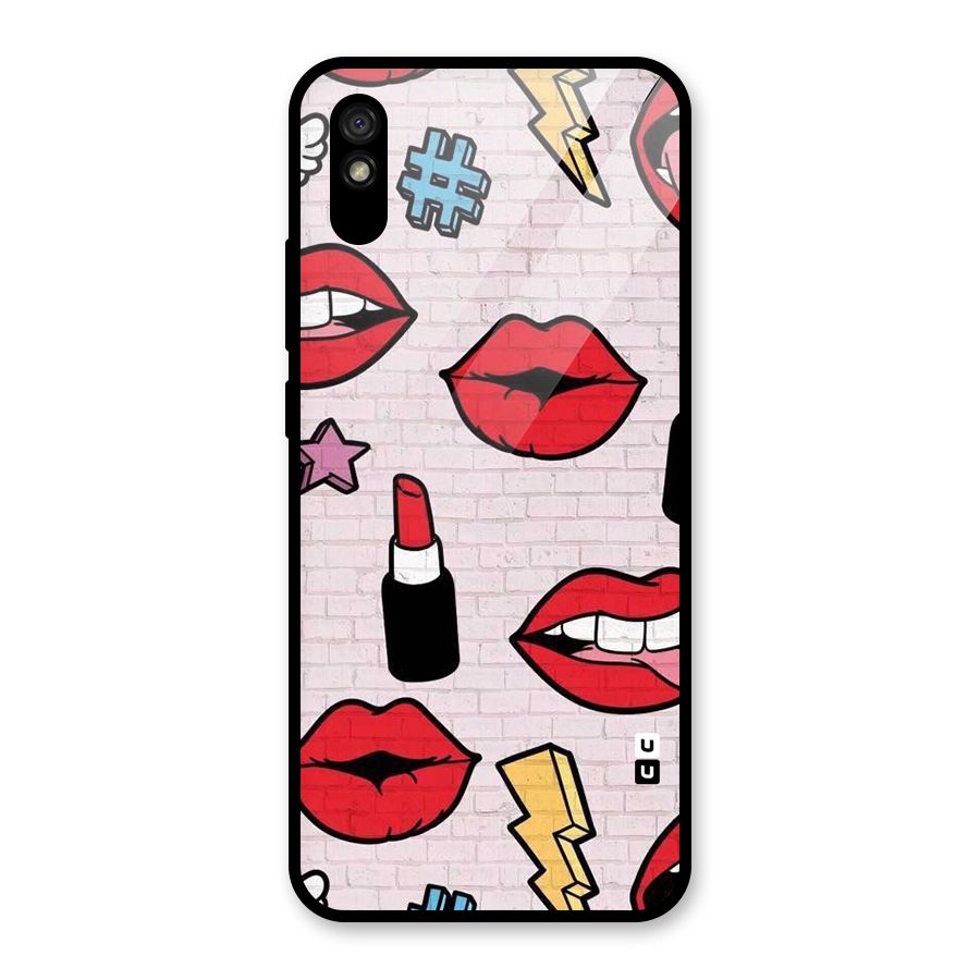 Bold Red Glass Back Case for Redmi 9i