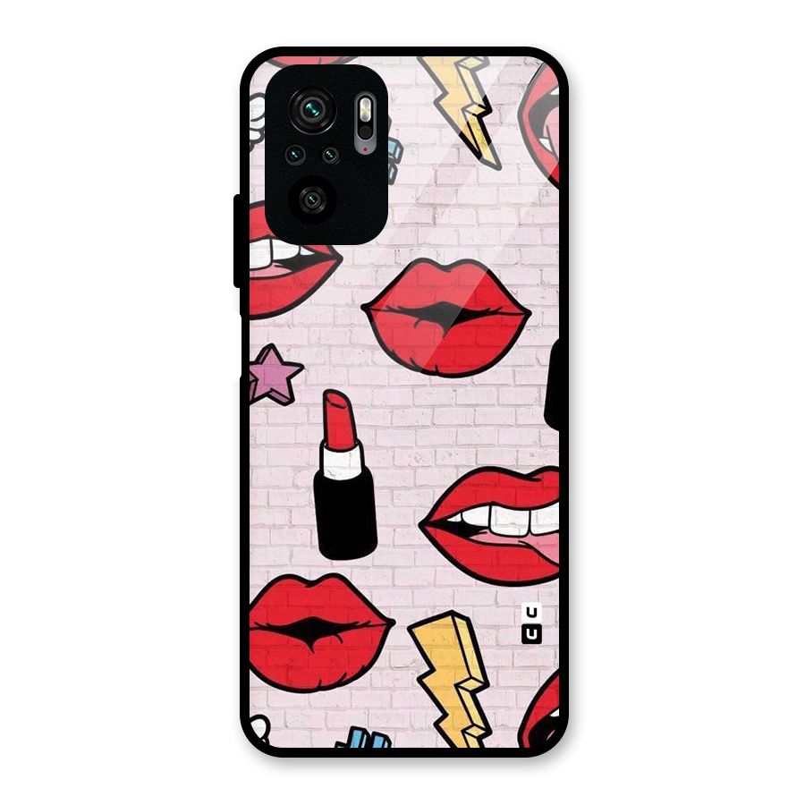 Bold Red Glass Back Case for Redmi Note 10S