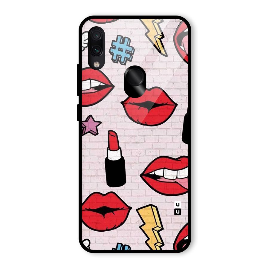 Bold Red Glass Back Case for Redmi Note 7