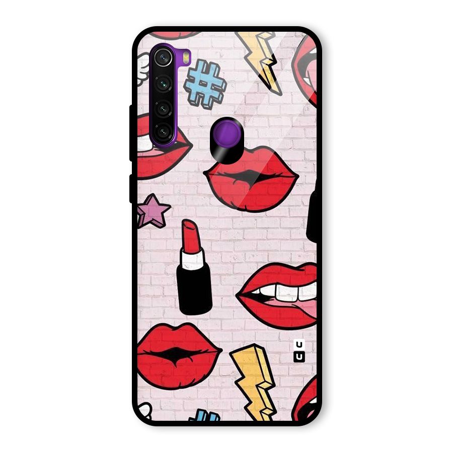 Bold Red Glass Back Case for Redmi Note 8