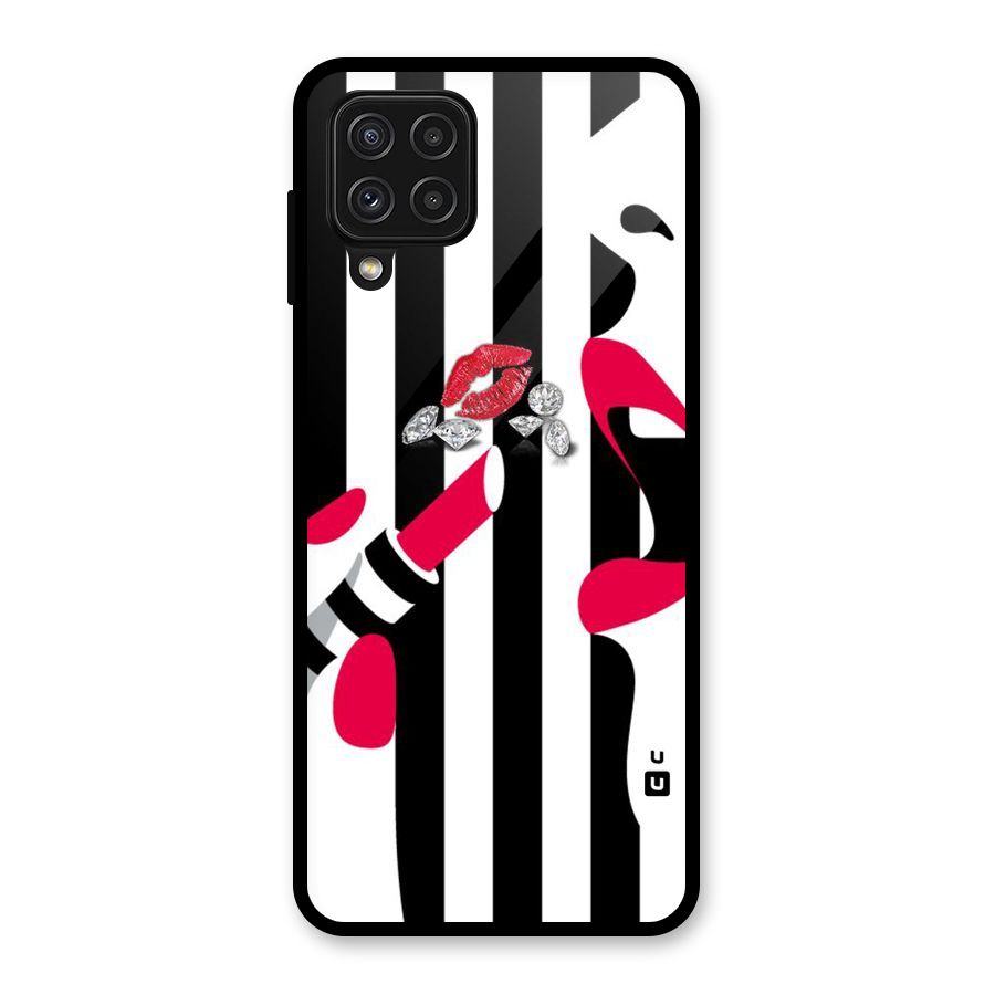 Bold Woman Glass Back Case for Galaxy A22 4G