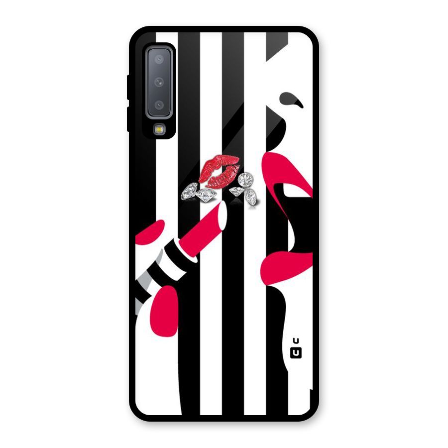Bold Woman Glass Back Case for Galaxy A7 (2018)