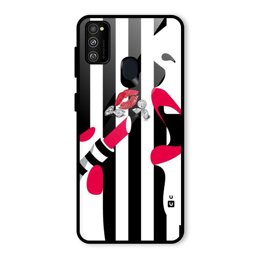 Bold Woman Glass Back Case for Galaxy M30s
