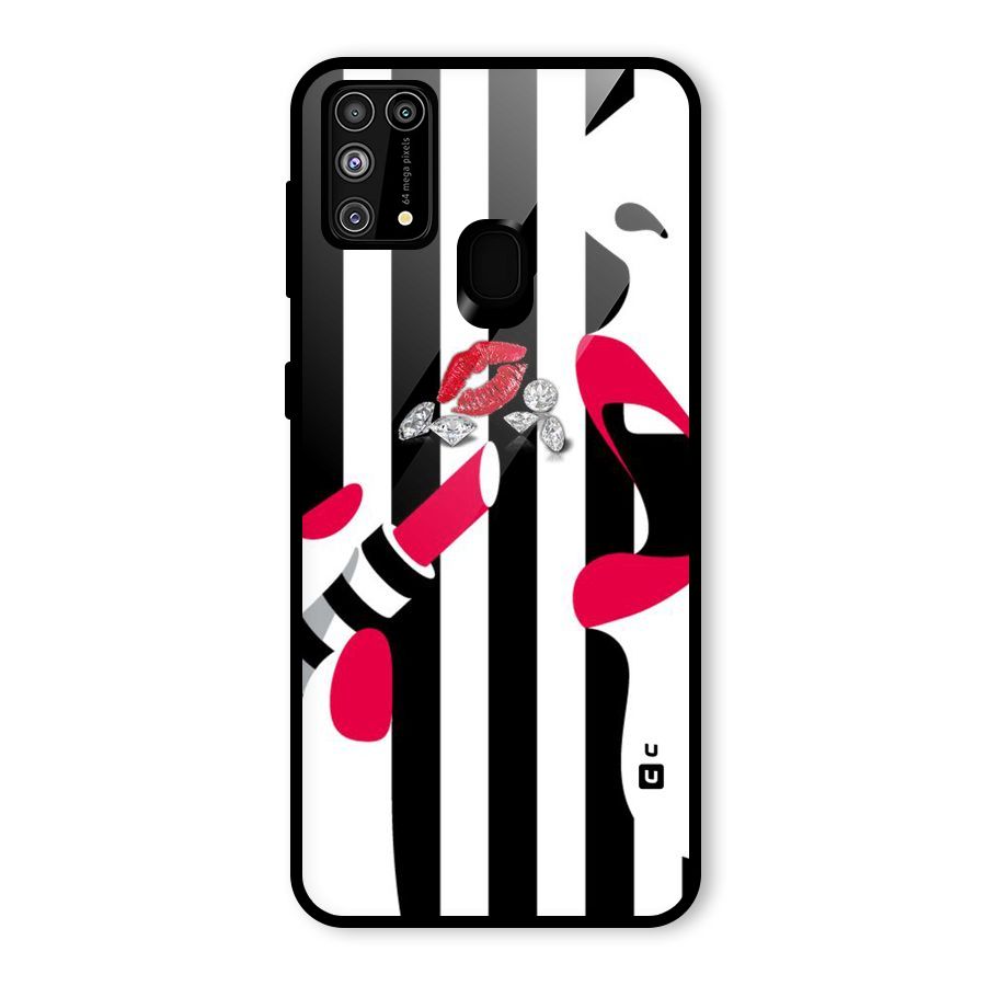 Bold Woman Glass Back Case for Galaxy M31