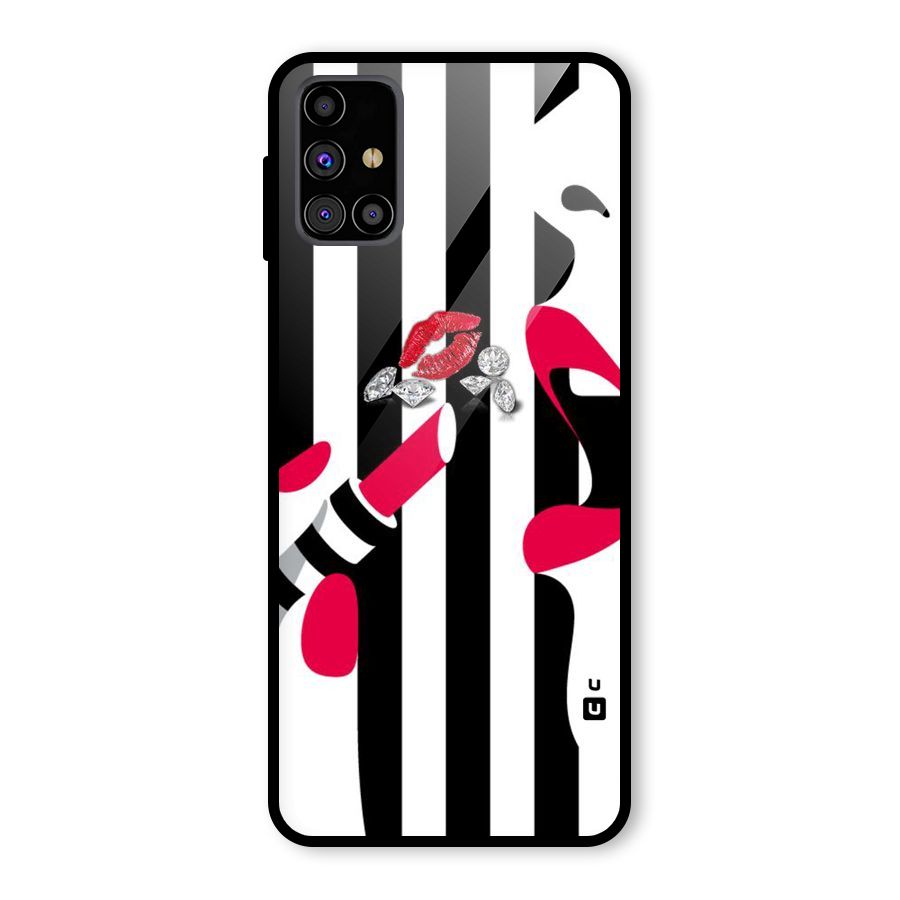 Bold Woman Glass Back Case for Galaxy M31s