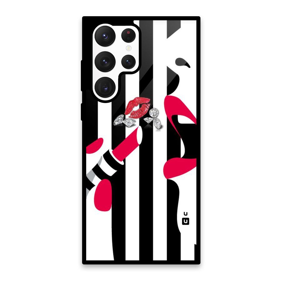 Bold Woman Glass Back Case for Galaxy S22 Ultra 5G