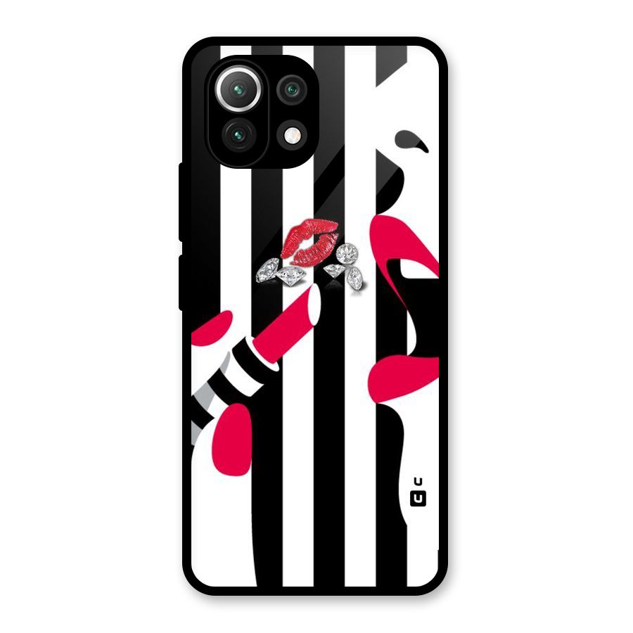 Bold Woman Glass Back Case for Mi 11 Lite