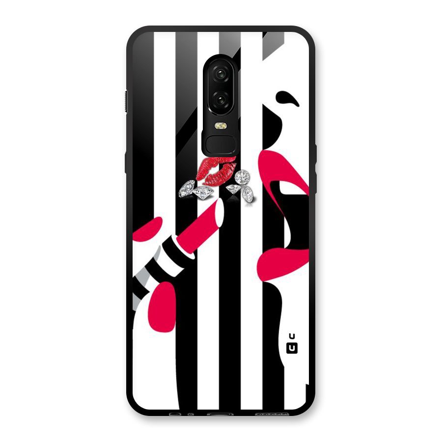 Bold Woman Glass Back Case for OnePlus 6